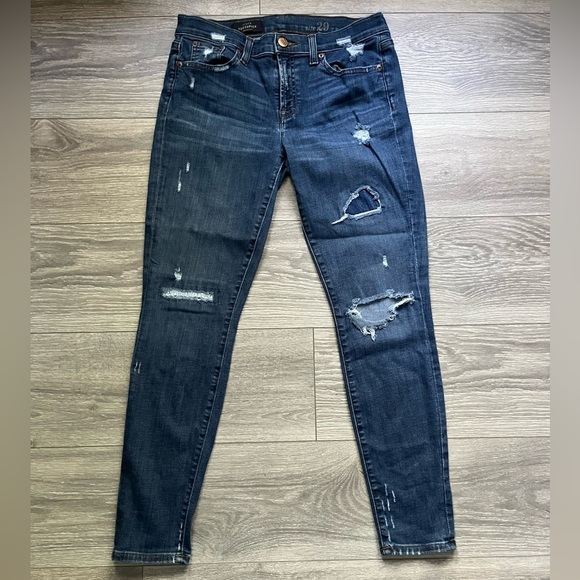 J. Crew Toothpick Distressed Blue Skinny Jeans Size 29 Fall Casual Classic Denim - Picture 1 of 7